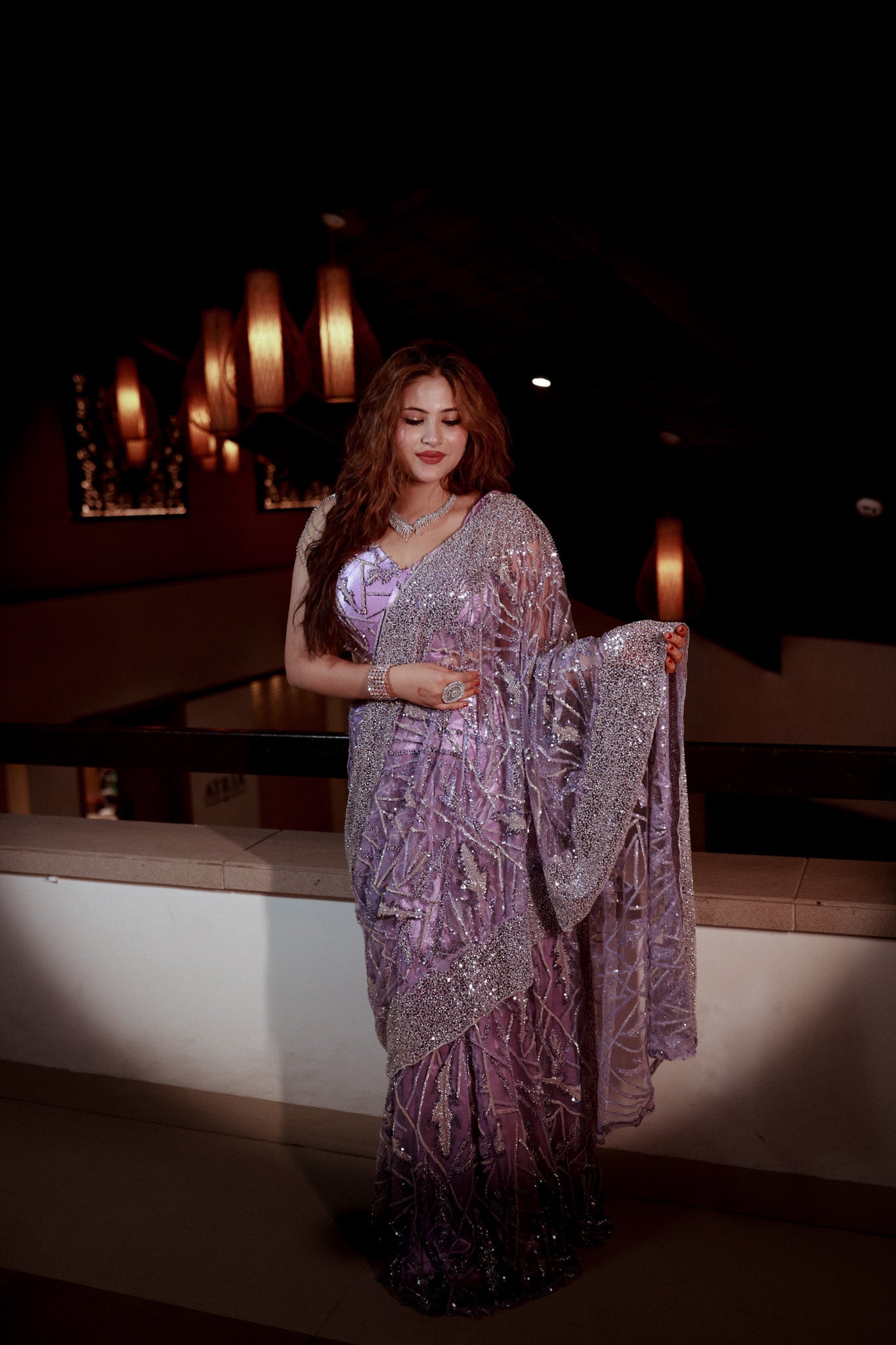 Lilac Allure – Pre-Draped Saree from the Airaa Collection